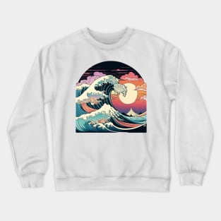 The Great Wave Off Kanagawa, Hokusai Japanese Art Style Ocean Crewneck Sweatshirt